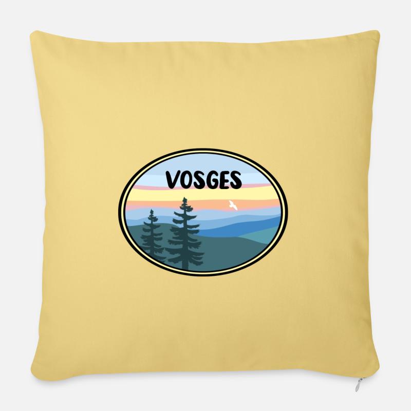 Vosges - Housse de coussin décorative 45 x 45 cm - jaune délavé