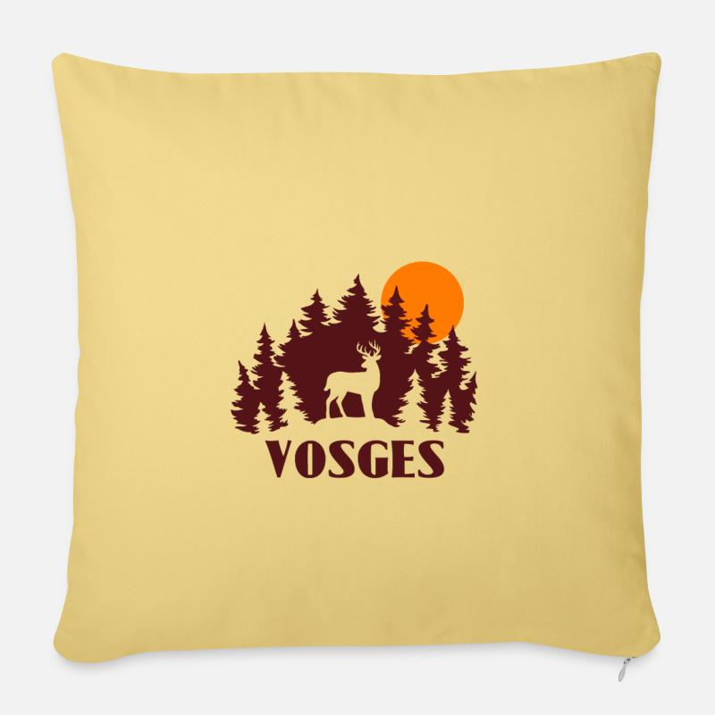 Vosges - Housse de coussin décorative 45 x 45 cm - jaune délavé