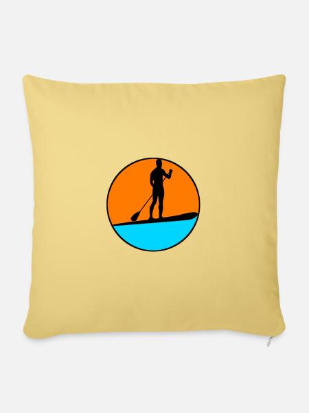 standup paddeln - Sofakissenbezug 45 x 45 cm - Hellgelb