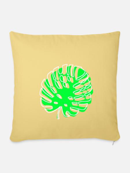 Monstera - Sofakissenbezug 45 x 45 cm - Hellgelb