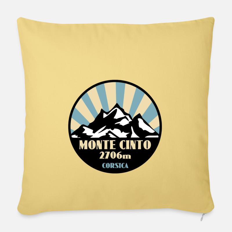 Monte Cinto Corse - Housse de coussin décorative 45 x 45 cm - jaune délavé