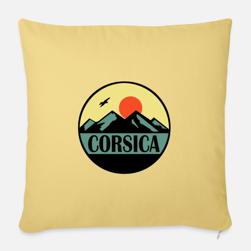 Corse - Housse de coussin décorative 45 x 45 cm - jaune délavé