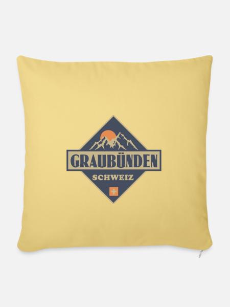 Graubünden - Sofakissenbezug 45 x 45 cm - Hellgelb