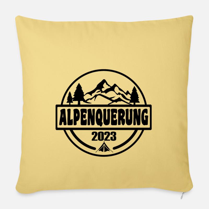 Alpenquerung 2023 - Sofakissenbezug 45 x 45 cm - Hellgelb