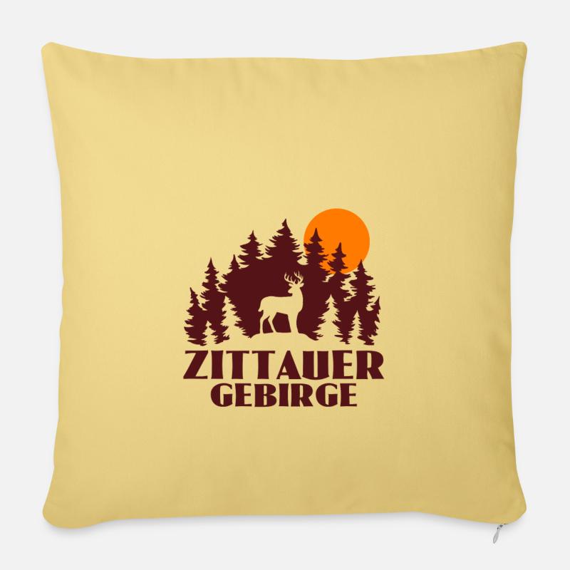 Zittauer Gebirge - Sofakissenbezug 45 x 45 cm - Hellgelb