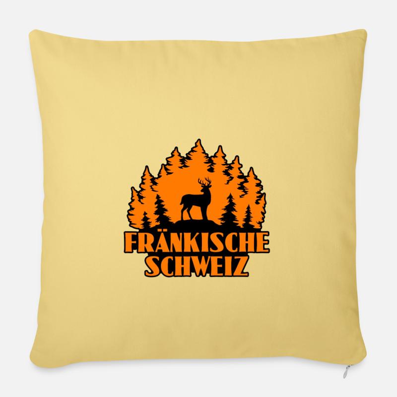 Fränkische Schweiz - Sofakissenbezug 45 x 45 cm - Hellgelb