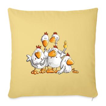 Funny Chickens for Chicken Lovers - Sofa pillowcase 17,3'' x 17,3'' (45 x 45 cm) - washed yellow - Front
