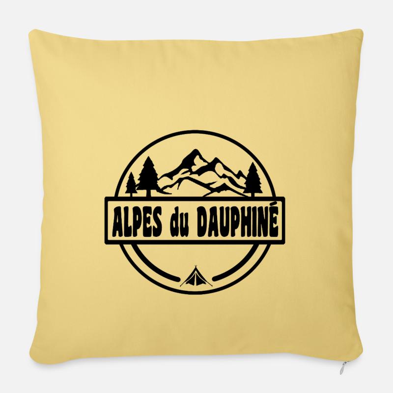 Alpes du Dauphine - Sofakissenbezug 45 x 45 cm - Hellgelb