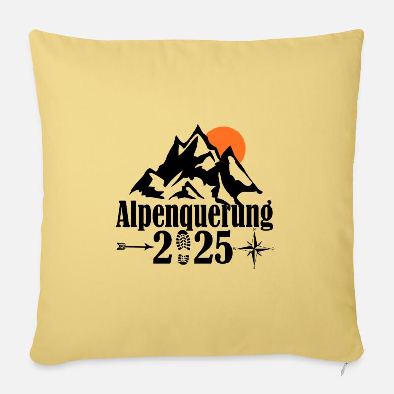 alpenquerung 2025 - Sofakissenbezug 45 x 45 cm - Hellgelb