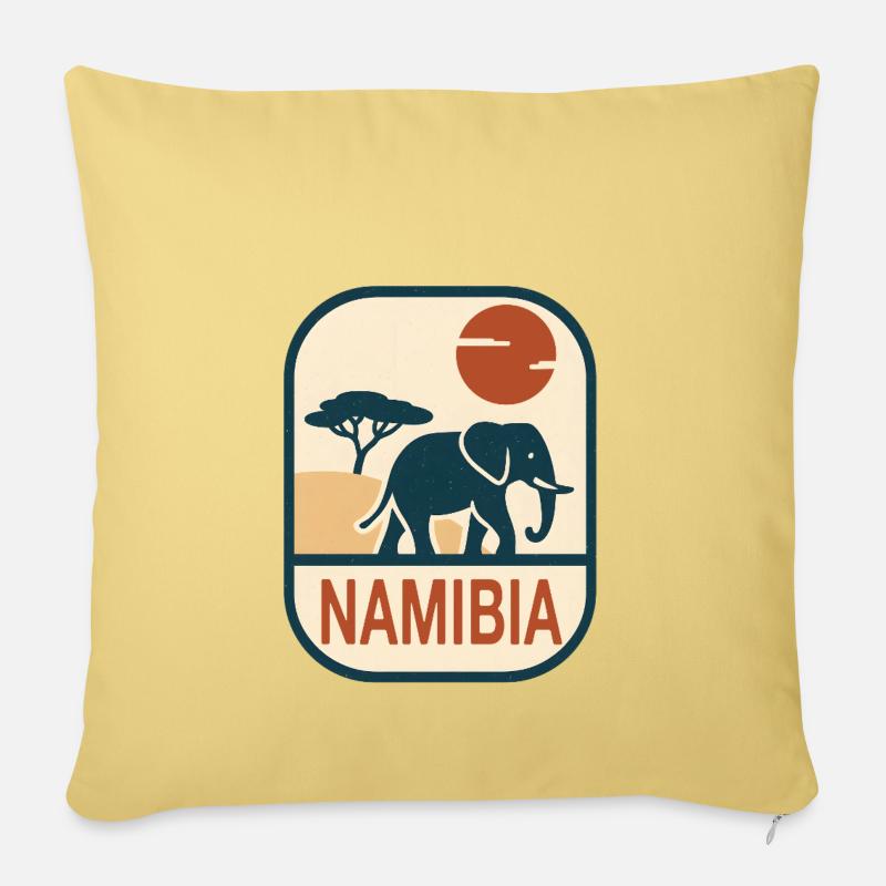 Namibia Elefant Afrika - Sofakissenbezug 45 x 45 cm - Hellgelb