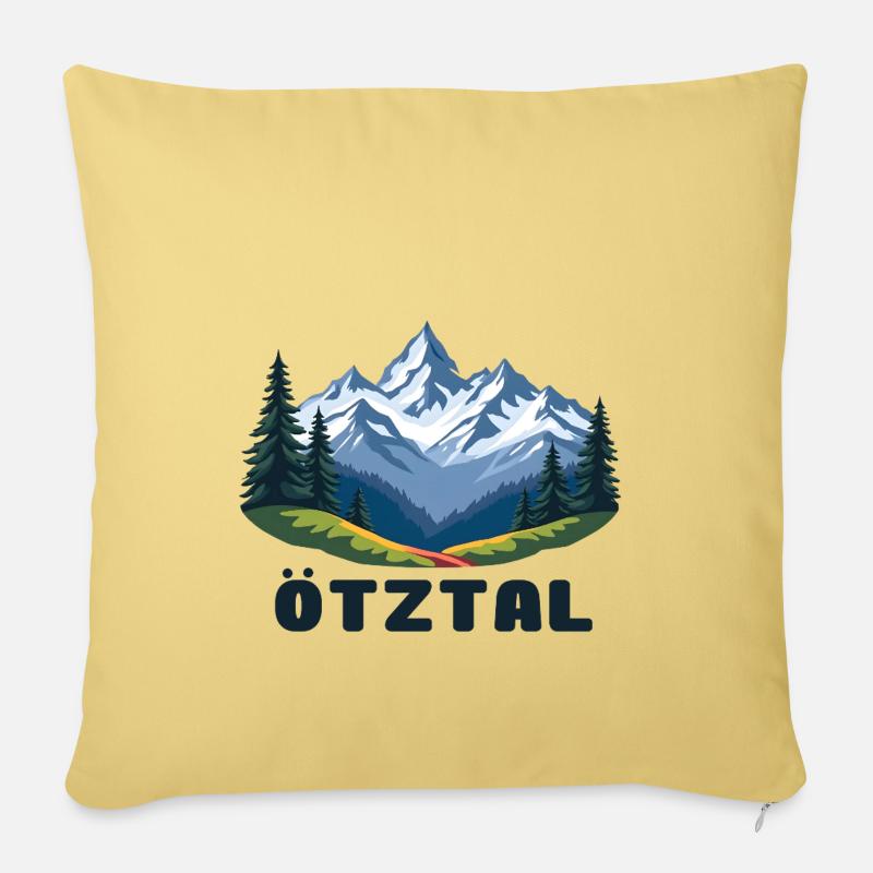 Oetztal Ötztal - Sofakissenbezug 45 x 45 cm - Hellgelb
