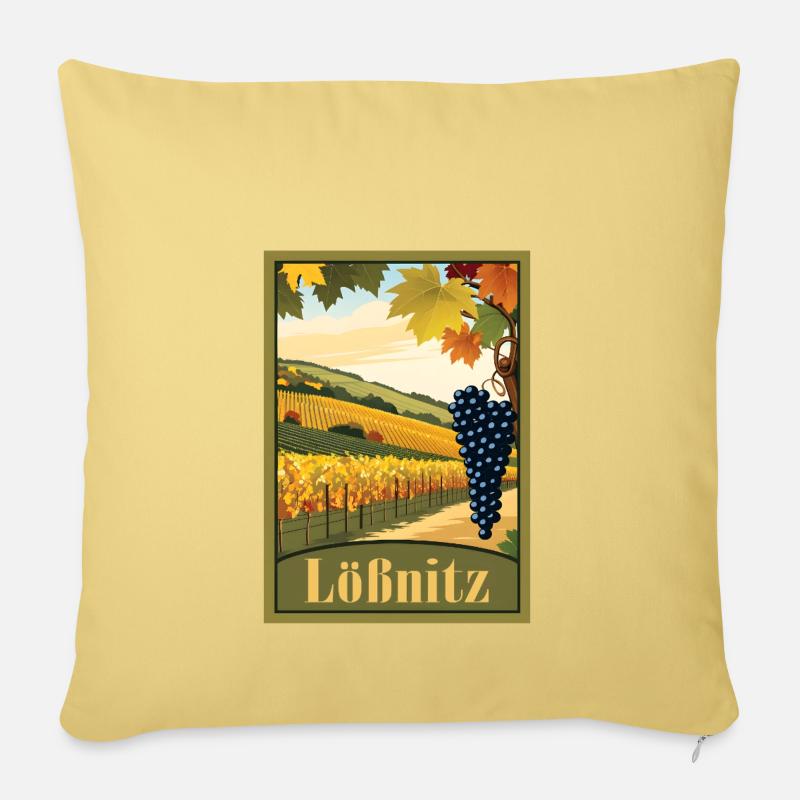 Lößnitz Weinberg - Sofakissenbezug 45 x 45 cm - Hellgelb