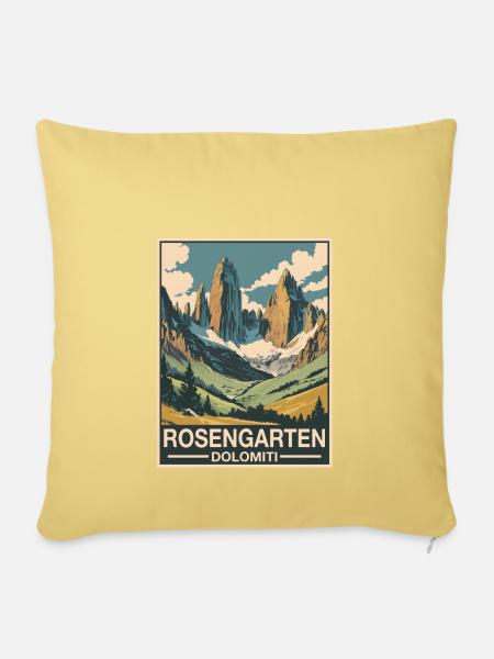Rosengarten Dolomiten - Sofakissenbezug 45 x 45 cm - Hellgelb
