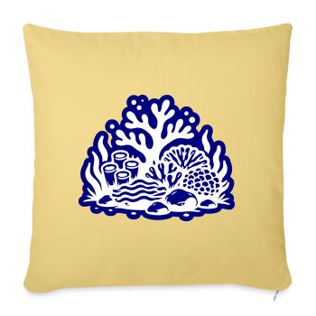 Océan récif corallien - Housse de coussin décorative 45 x 45 cm - jaune délavé - Devant