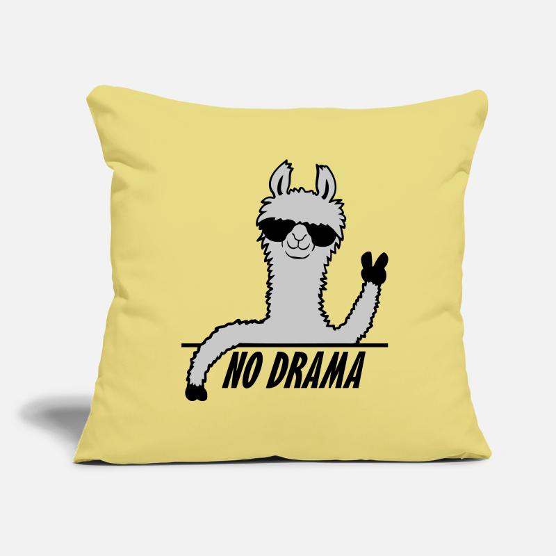 Pas de drame Lama Housse de coussin décorative 45 x 45 cm