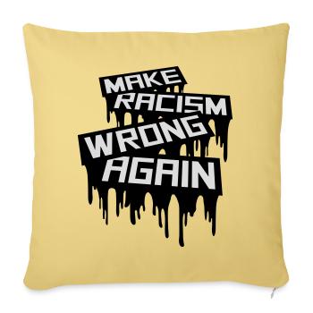 Rendre le racisme répréhensible - Housse de coussin décorative 45 x 45 cm - jaune délavé - Devant