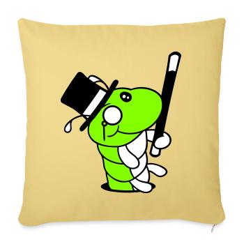 Caterpillar Sir Mr. Rich Monocle Glasses Cylinder Hole - Sofa pillowcase 17,3'' x 17,3'' (45 x 45 cm) - washed yellow - Front
