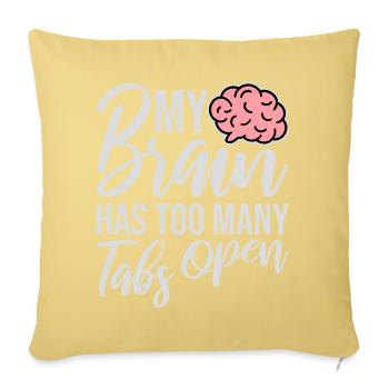 Mon cerveau a trop d’onglets ouverts Lustig Grübeln - Housse de coussin décorative 45 x 45 cm - jaune délavé - Devant