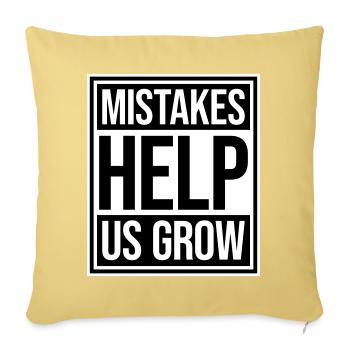 Les erreurs nous aident à développer une croissance motivante drôle - Housse de coussin décorative 45 x 45 cm - jaune délavé - Devant