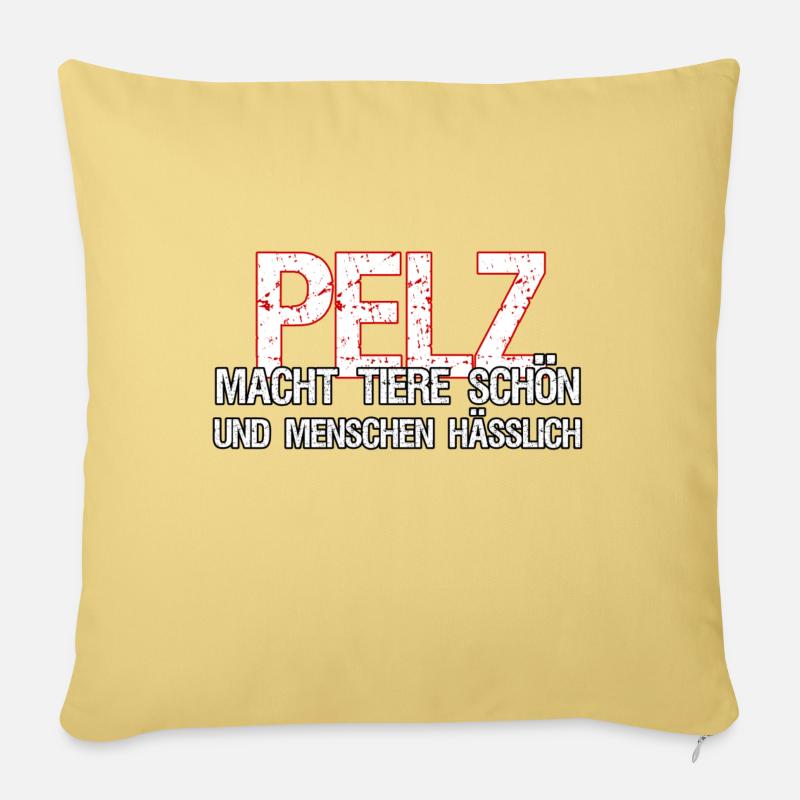 Pelz Tier Tiere Tierschutz Tierschützer Geschenk - Sofakissenbezug 45 x 45 cm - Hellgelb