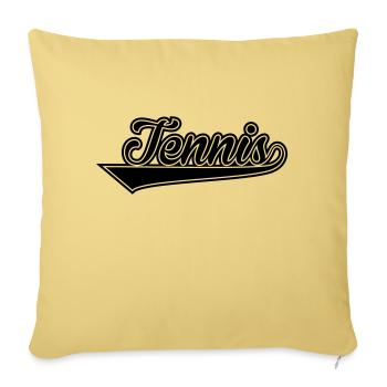 Tennis lettrage - Housse de coussin décorative 45 x 45 cm - jaune délavé - Devant