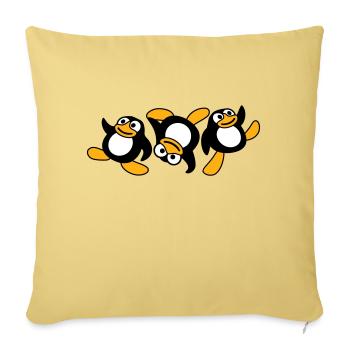 Three Breakdance Penguins Dancing Party Fun Music - Sofa pillowcase 17,3'' x 17,3'' (45 x 45 cm) - washed yellow - Front