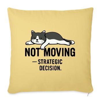 T-shirt Lazy cat – Not moving - Housse de coussin décorative 45 x 45 cm - jaune délavé - Devant