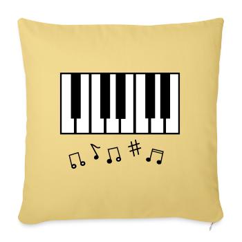 Klaviertasten_und_Notenzeichen - Housse de coussin décorative 45 x 45 cm - jaune délavé - Devant