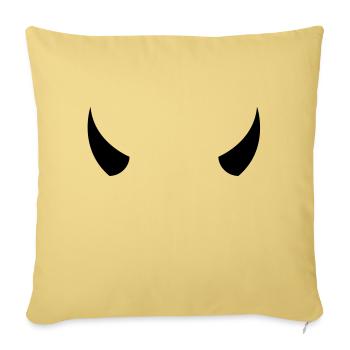 devil_wild__f1 - Housse de coussin décorative 45 x 45 cm - jaune délavé - Devant