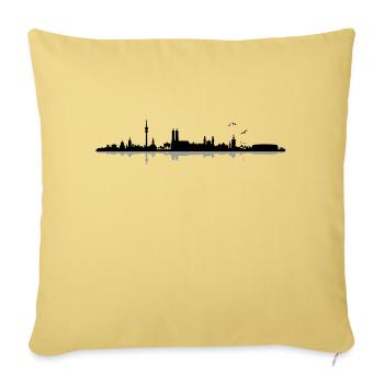 Munich Skyline - Sofa pillowcase 17,3'' x 17,3'' (45 x 45 cm) - washed yellow - Front