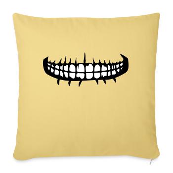 teeth mouth grin horror halloween scary boes - Sofa pillowcase 17,3'' x 17,3'' (45 x 45 cm) - washed yellow - Front