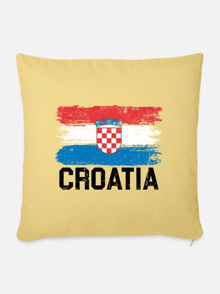 Kroatien Flagge - Sofakissenbezug 45 x 45 cm - Hellgelb