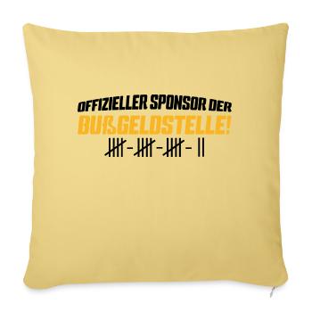 Offizieller Sponsor der Bußgeldstelle Deisgn - Sofakissenbezug 45 x 45 cm - Hellgelb - Vorne