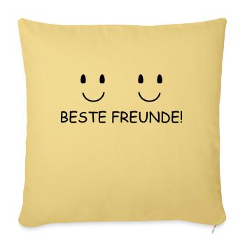 Beste Freunde - Sofakissenbezug 45 x 45 cm - Hellgelb - Vorne