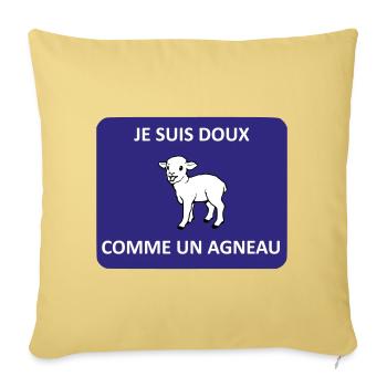 Gentle as a lamb - Sofa pillowcase 17,3'' x 17,3'' (45 x 45 cm) - washed yellow - Front