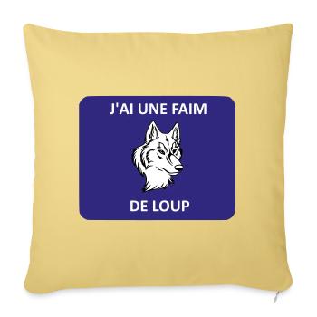 J'ai une faim de loup - Housse de coussin décorative 45 x 45 cm - jaune délavé - Devant