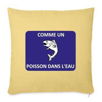 Comme un poisson dans l'eau - Housse de coussin décorative 45 x 45 cm - jaune délavé - Devant