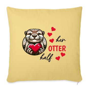 Otter half liebe geschenk - Sofakissenbezug 45 x 45 cm - Hellgelb - Vorne