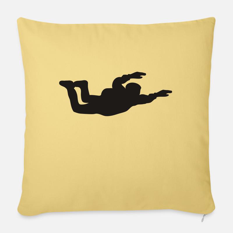 Sky Diving - Housse de coussin décorative 45 x 45 cm - jaune délavé