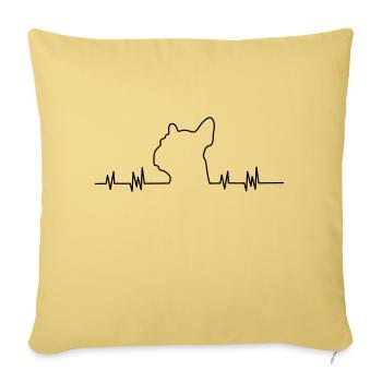 Bulldog - Sofa pillowcase 17,3'' x 17,3'' (45 x 45 cm) - washed yellow - Front