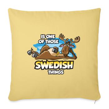 L’orignal frissonne en Suède Scandinavie - Housse de coussin décorative 45 x 45 cm - jaune délavé - Devant