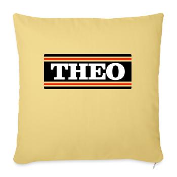 THEO - Housse de coussin décorative 45 x 45 cm - jaune délavé - Devant