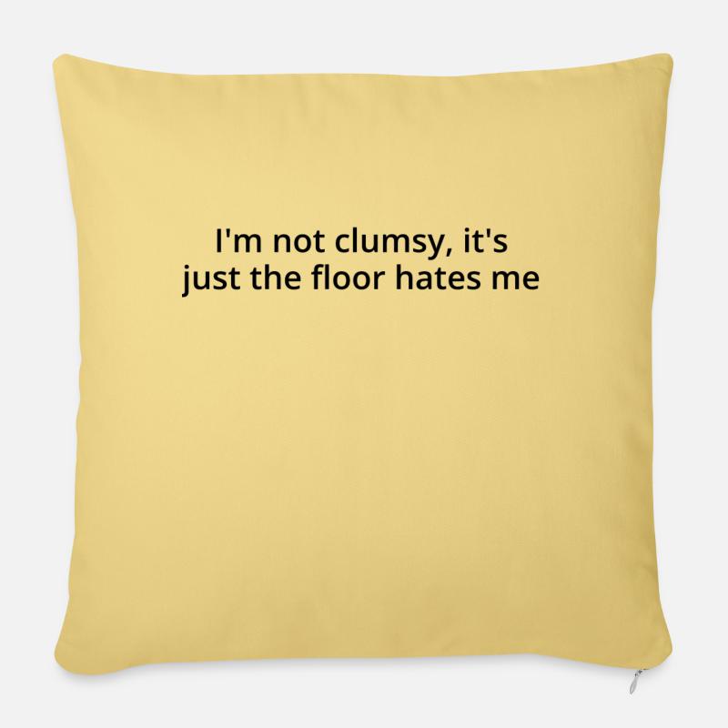 Clumsy, dark text - Sofa pillowcase 17,3'' x 17,3'' (45 x 45 cm) - washed yellow
