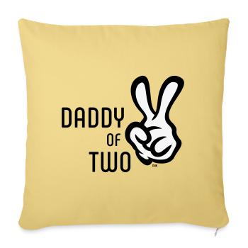 Daddy Of Two (Daddy / Father / Victory / POS 2C) - Sofa pillowcase 17,3'' x 17,3'' (45 x 45 cm) - washed yellow - Front