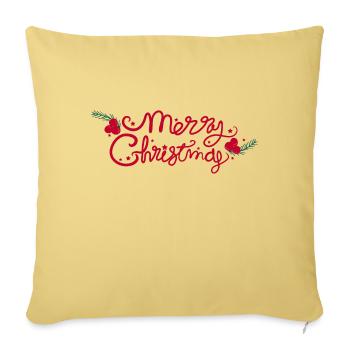 Frohe Weihnachten Weihnachtsschriftzug - Sofakissenbezug 45 x 45 cm - Hellgelb - Vorne