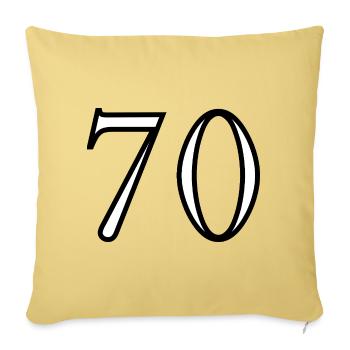 70. 70 YEARS. 70th ANNIVERSARY. 70 YEARS ANNIVERSARY. - Sofa pillowcase 17,3'' x 17,3'' (45 x 45 cm) - washed yellow - Front