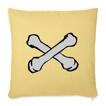 Silhouette des os croisés - Housse de coussin décorative 45 x 45 cm - jaune délavé - Devant