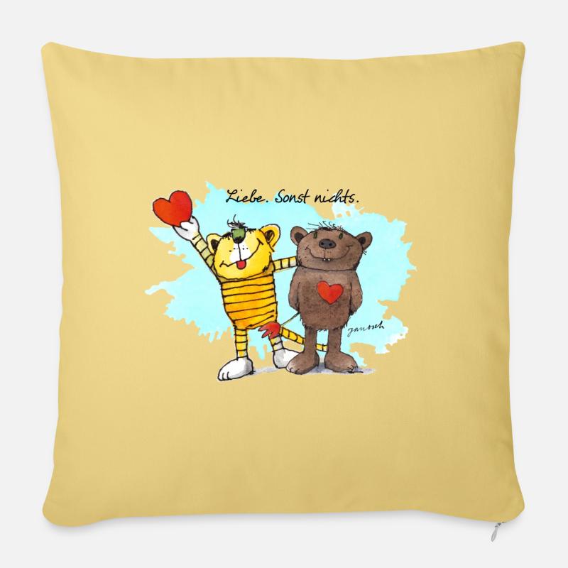 Janosch Tiger Und Bär Beste Freunde Liebe - Sofakissenbezug 45 x 45 cm - Hellgelb