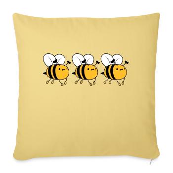 3 busy bees - Sofa pillowcase 17,3'' x 17,3'' (45 x 45 cm) - washed yellow - Front
