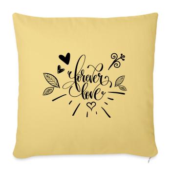 Forever Love - Sofa pillowcase 17,3'' x 17,3'' (45 x 45 cm) - washed yellow - Front